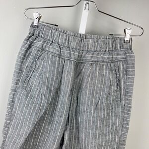 Anthropologie Hei‎ Hei Linen Pants Womens XS Gray Stripe Boho Coastal Lagenlook